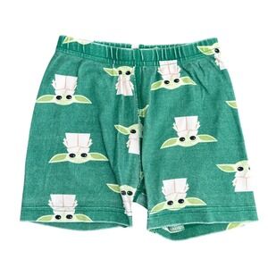 Hanna Andersson Pajama Shorts Kids 5 Green Star Wars Yoda Grogu Organic Cotton